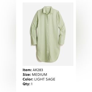 Light worn J Crew Button Down Blouse size medium in Sage